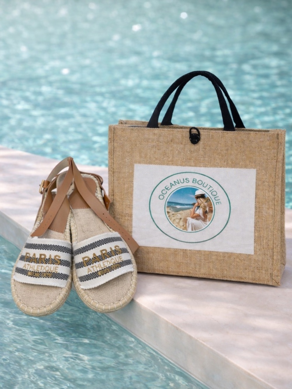 Espradille shoe 10 with light weight beach bag set